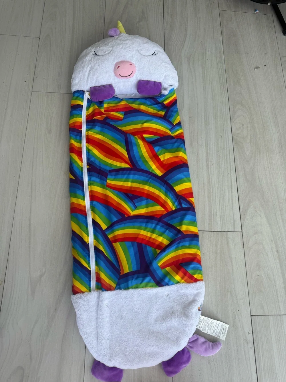 Unicorn Rainbow Kids Sleeping Bag - White & Multicolor